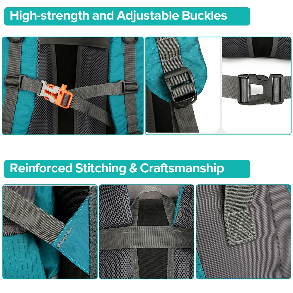 70L Travel Backpack Hiking Backpack Water-resistant Climbing Camping Backpack Travel Daypack with Rain Cover Climbing Bag