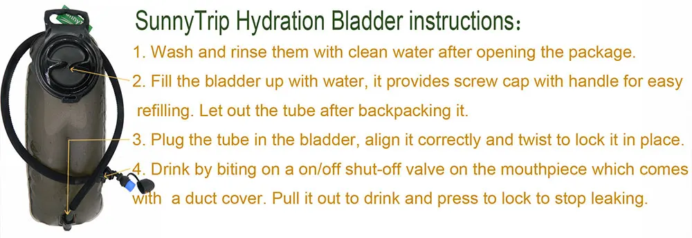 1.5L 2L 2.5L 3L Water Bladder Sports TPU Bag Running Hydration Bladder Quick Detach Mountaineering Water Reservoir AVA255