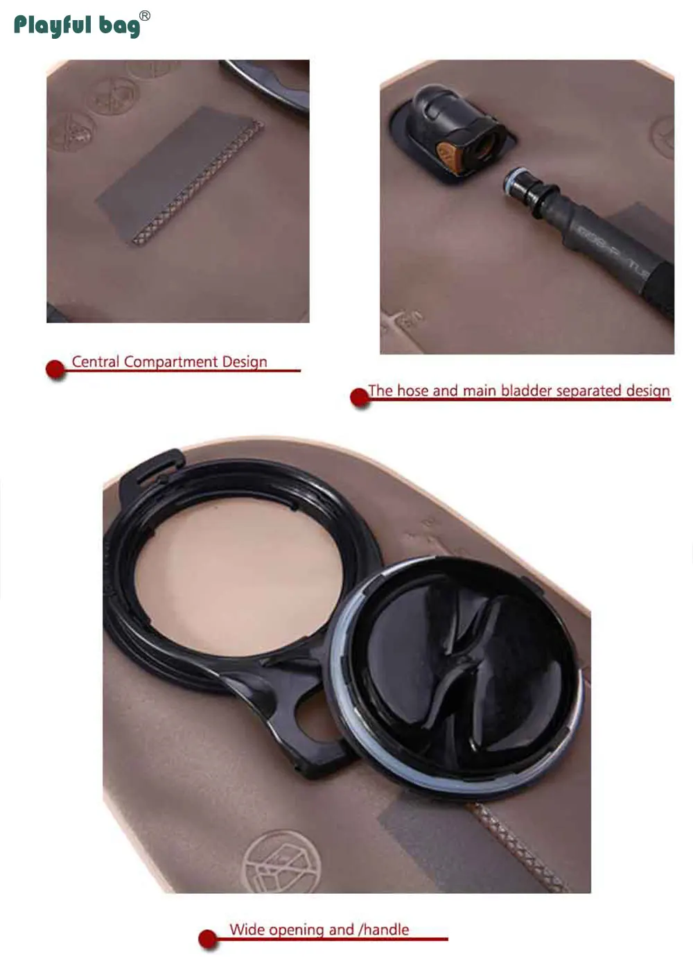 1.5L 2L 2.5L 3L Water Bladder Sports TPU Bag Running Hydration Bladder Quick Detach Mountaineering Water Reservoir AVA255