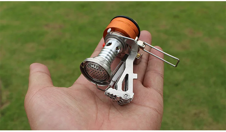 Portable Stove Foldable Ultra Lightweight Aircraft Aluminum Alloy Piezo Ignition Windproof Stable Base Outdoor Camping Equipment