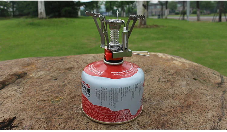 Portable Stove Foldable Ultra Lightweight Aircraft Aluminum Alloy Piezo Ignition Windproof Stable Base Outdoor Camping Equipment
