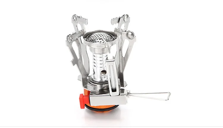 Portable Stove Foldable Ultra Lightweight Aircraft Aluminum Alloy Piezo Ignition Windproof Stable Base Outdoor Camping Equipment