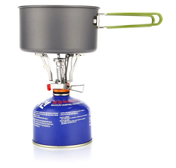 Portable Stove Foldable Ultra Lightweight Aircraft Aluminum Alloy Piezo Ignition Windproof Stable Base Outdoor Camping Equipment