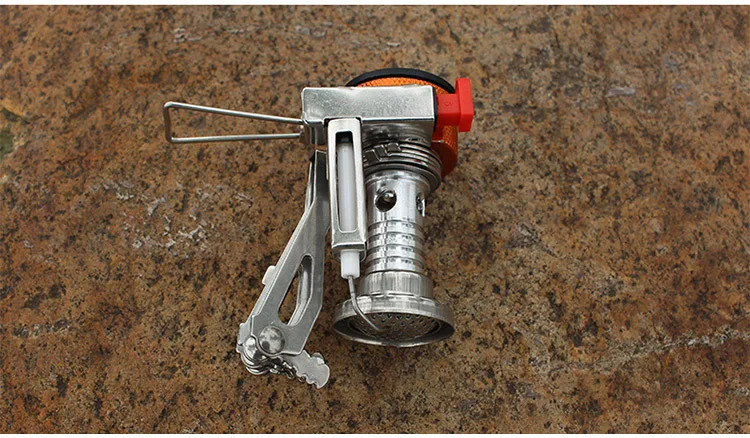 Portable Stove Foldable Ultra Lightweight Aircraft Aluminum Alloy Piezo Ignition Windproof Stable Base Outdoor Camping Equipment