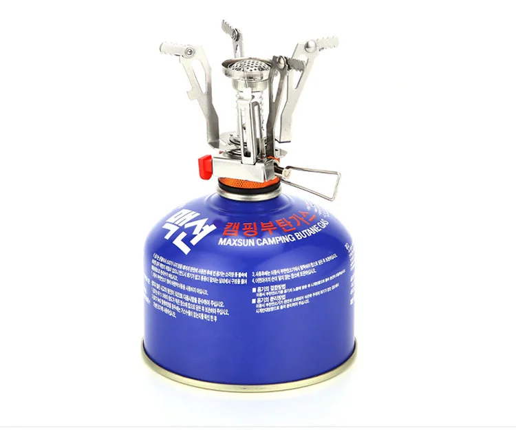 Portable Stove Foldable Ultra Lightweight Aircraft Aluminum Alloy Piezo Ignition Windproof Stable Base Outdoor Camping Equipment