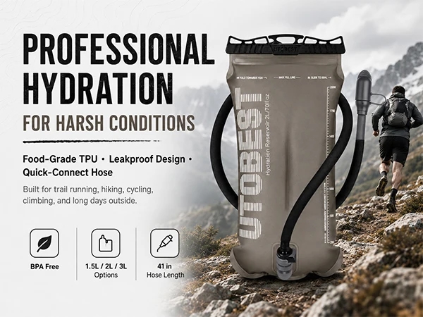 UTOBEST 1.5L/2L/3L Water Bladder Hydration Pack Reservoir TPU Water Storage Bag for Camping Cycling Running Hiking