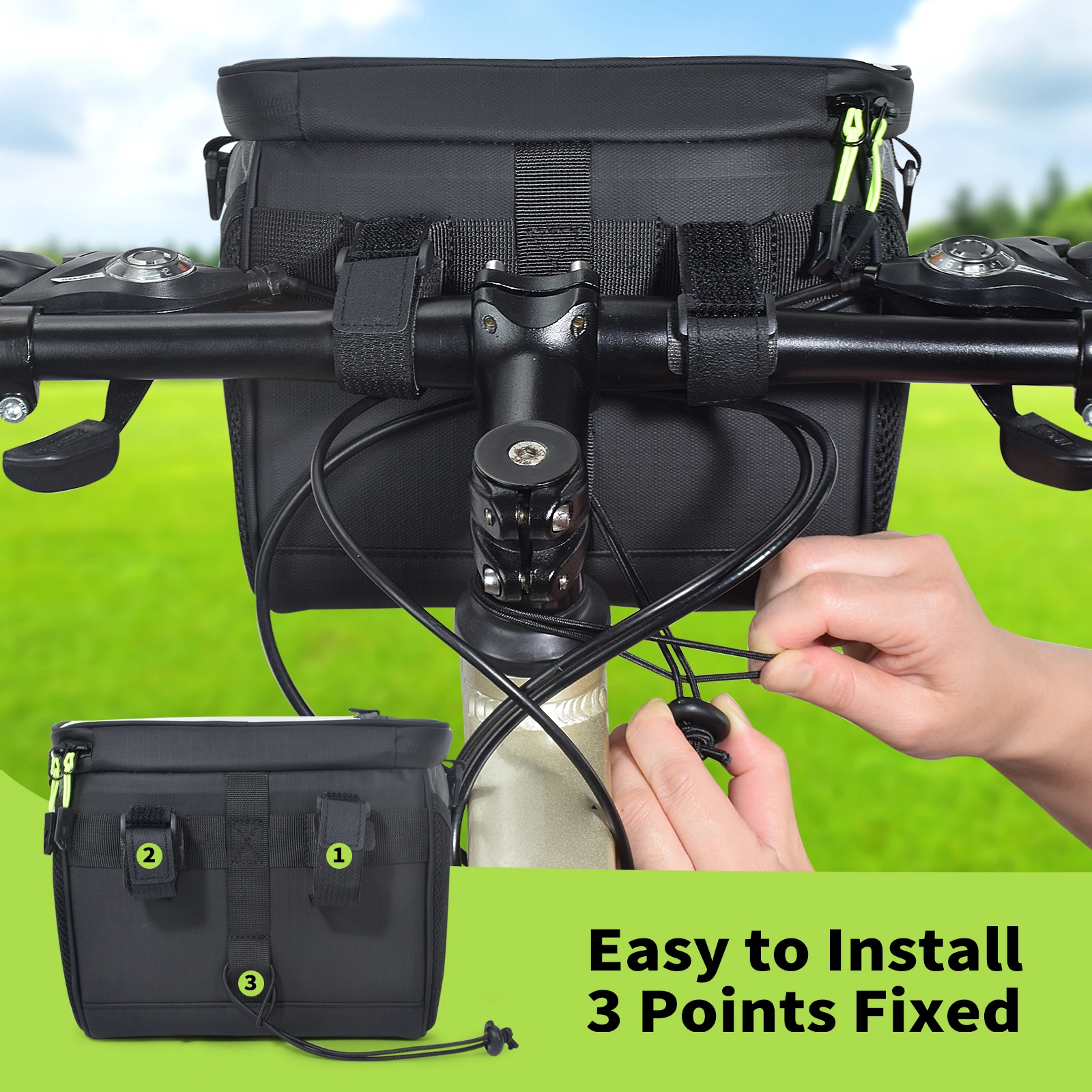 26 Types of Front Bike Bags, Bicycle Handlebar Thermal Bags, Front-Mounted Phone Cooler Storage Bags, with Tpu Touch Screen Insulation Layer, Can Be Strapped to the Frame, Cycling Accessories, Suitable for Outdoor Hiking and Travel Assistance There Are Two Styles to Choose From: the Starry Sky Style and the Regular Style.