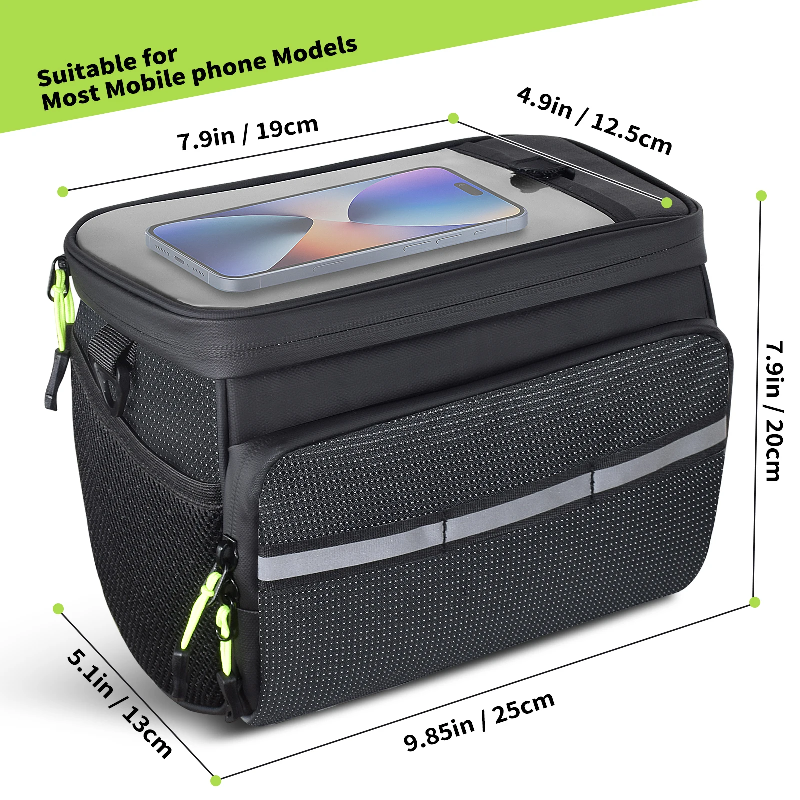 26 Types of Front Bike Bags, Bicycle Handlebar Thermal Bags, Front-Mounted Phone Cooler Storage Bags, with Tpu Touch Screen Insulation Layer, Can Be Strapped to the Frame, Cycling Accessories, Suitable for Outdoor Hiking and Travel Assistance There Are Two Styles to Choose From: the Starry Sky Style and the Regular Style.