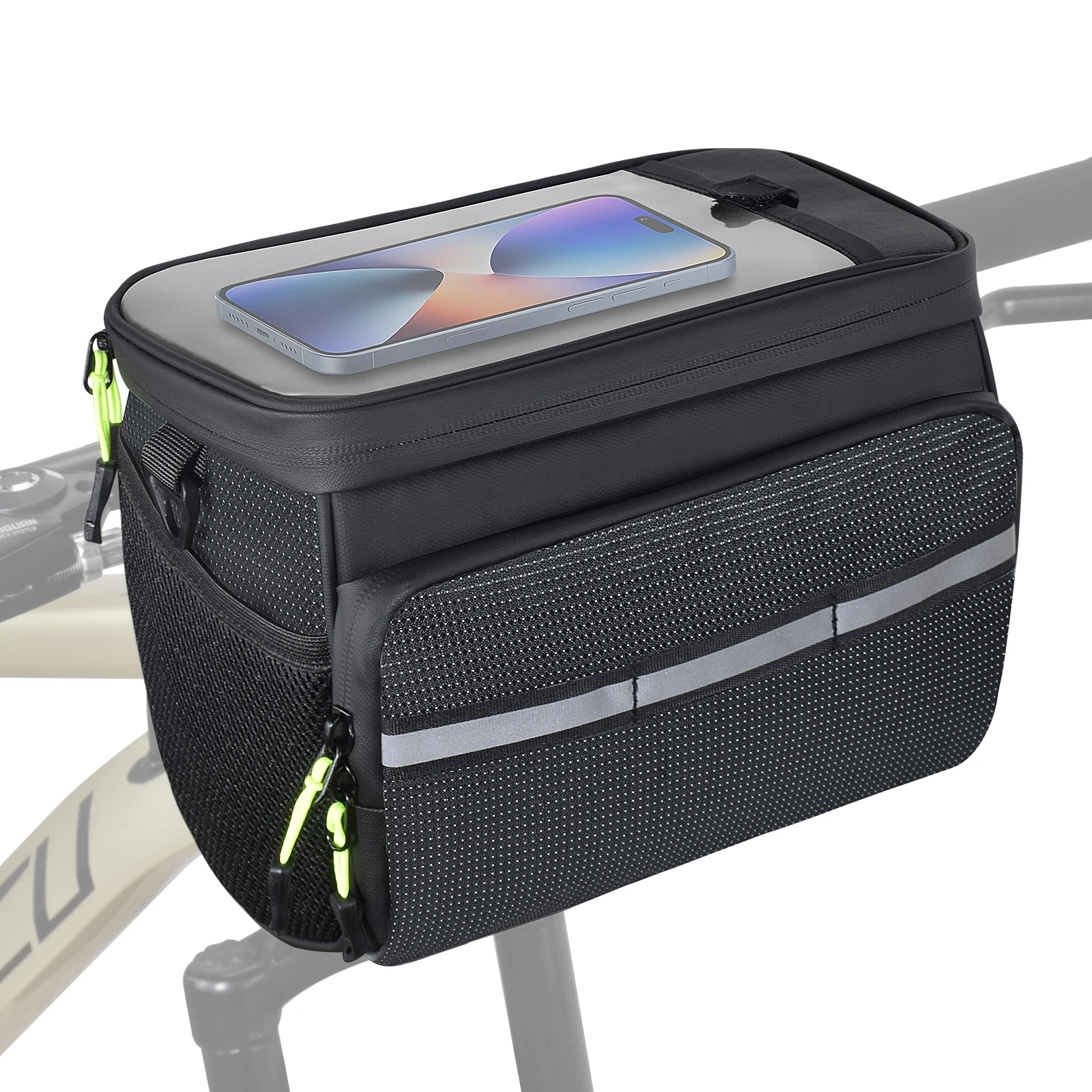 26 Types of Front Bike Bags, Bicycle Handlebar Thermal Bags, Front-Mounted Phone Cooler Storage Bags, with Tpu Touch Screen Insulation Layer, Can Be Strapped to the Frame, Cycling Accessories, Suitable for Outdoor Hiking and Travel Assistance There Are Two Styles to Choose From: the Starry Sky Style and the Regular Style.