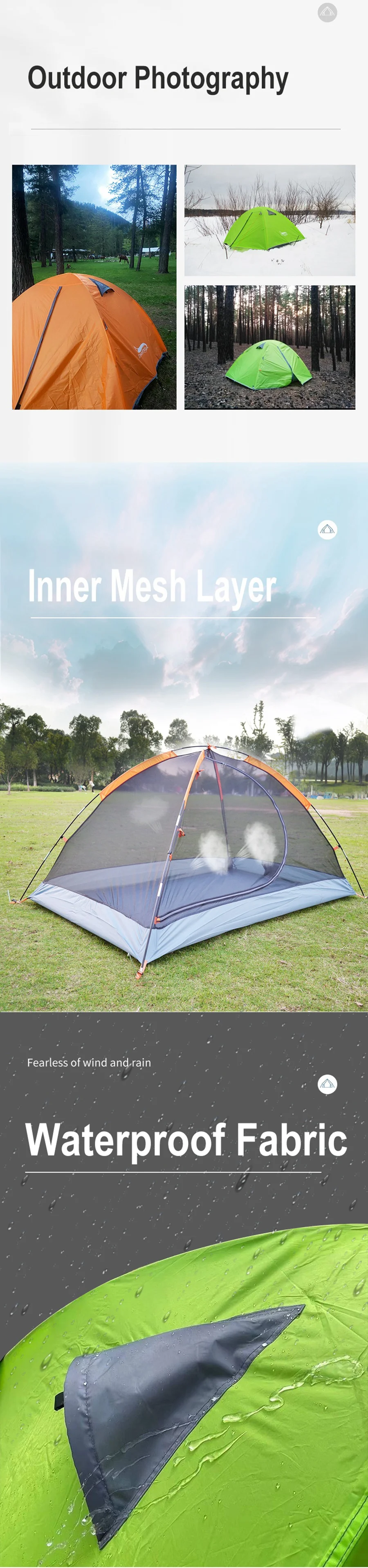 Desert&Fox 2 Person Tent Lightweight 3 Season Backpacking Tents for Couple Family Hiking Camping Aluminum Pole Waterproof Tent