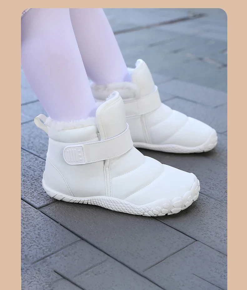 New Fashion Kids Wide Toe Barefoot Snow Boots Girls Winter Minimalist Children Waterproof Sneakers Boys Non-Slip Warm Snow Boots