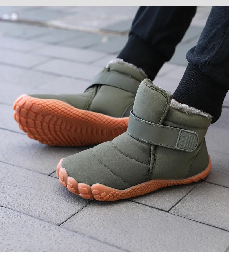 New Fashion Kids Wide Toe Barefoot Snow Boots Girls Winter Minimalist Children Waterproof Sneakers Boys Non-Slip Warm Snow Boots