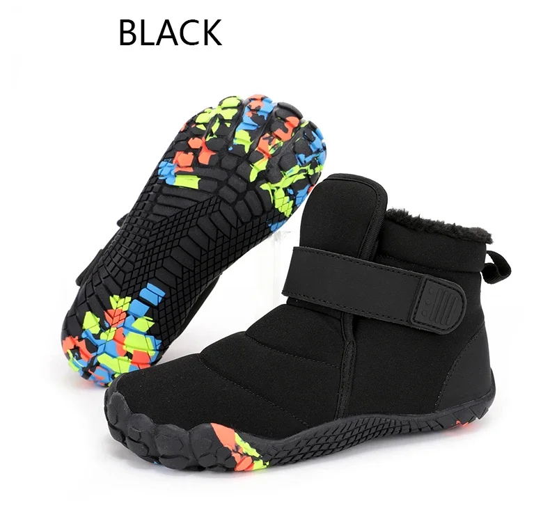 New Fashion Kids Wide Toe Barefoot Snow Boots Girls Winter Minimalist Children Waterproof Sneakers Boys Non-Slip Warm Snow Boots