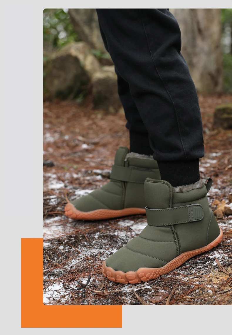 New Fashion Kids Wide Toe Barefoot Snow Boots Girls Winter Minimalist Children Waterproof Sneakers Boys Non-Slip Warm Snow Boots