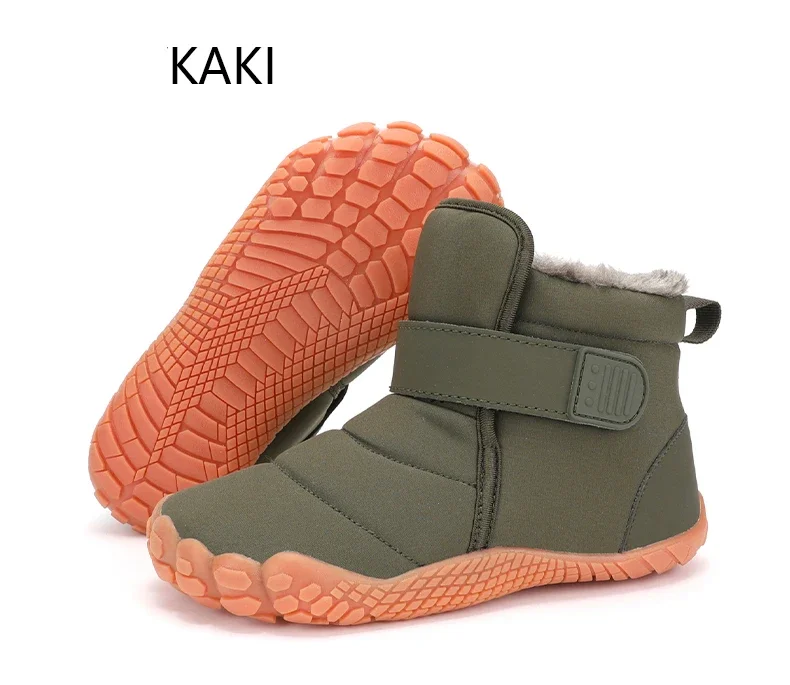 New Fashion Kids Wide Toe Barefoot Snow Boots Girls Winter Minimalist Children Waterproof Sneakers Boys Non-Slip Warm Snow Boots