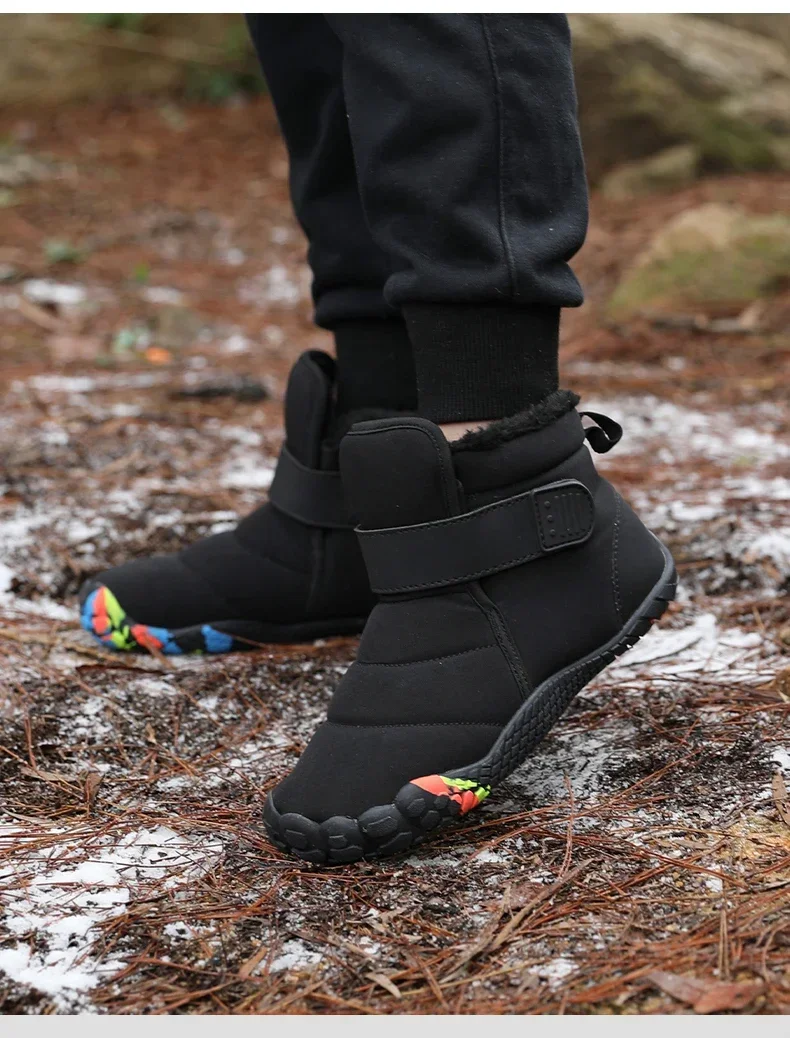 New Fashion Kids Wide Toe Barefoot Snow Boots Girls Winter Minimalist Children Waterproof Sneakers Boys Non-Slip Warm Snow Boots