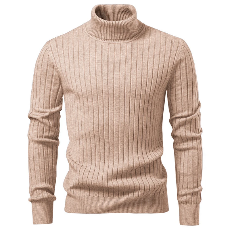 Animal Game Men's Cold Blouse Casual Sweaters Woolen Turtleneck Sweater Stripe Pullover Knitwear Warm Outdoor Jerseys Basic Tops