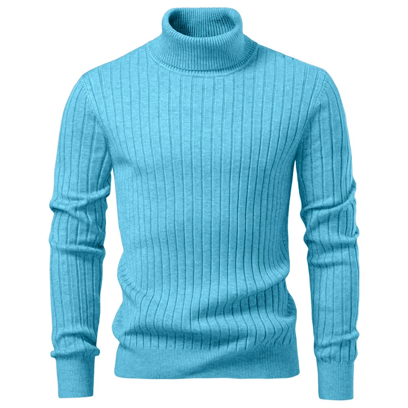 Animal Game Men's Cold Blouse Casual Sweaters Woolen Turtleneck Sweater Stripe Pullover Knitwear Warm Outdoor Jerseys Basic Tops