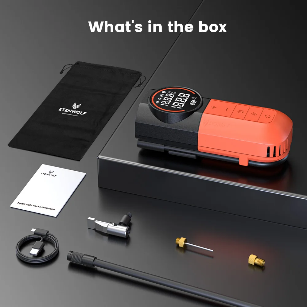 New ETENWOLF S1 Portable Tire Inflator 5200mAh 20L/Min Car Air Compressor Suitable For Cars Motorcycles Bikes Car Air Pump