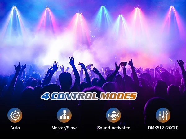 Fieryzeal 150W 6-Arm RGBW Beam Moving Head Light with Strip Effect Stage Light DMX512 Honeycomb Beam Strobe Effect for DJ Party