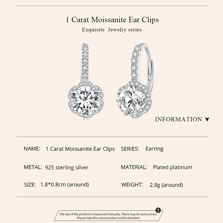 Bamoer U 1CT Moissanite Necklace 925 Sterling Silver Multi Stone Decoration Design Certified Necklace Women Fine Jewelry Wedding