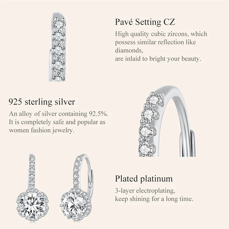 Bamoer U 1CT Moissanite Necklace 925 Sterling Silver Multi Stone Decoration Design Certified Necklace Women Fine Jewelry Wedding