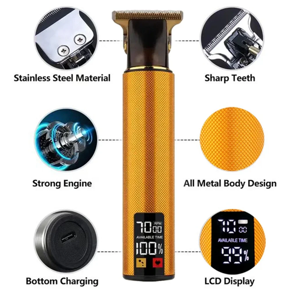 Hot T9 Electric Haircutting Machine Professional Men's Shaving Tool Wireless Rechargeable Hair Trimmer Men's Haircut Scissors