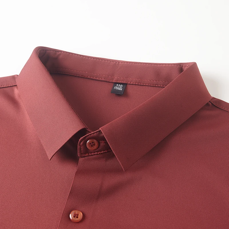Men's Ultra Stretch Short Sleeve Shirt Business Casual Breathable Stretchable Abrasion-Resistant Solid Color Short Sleeve Shirt