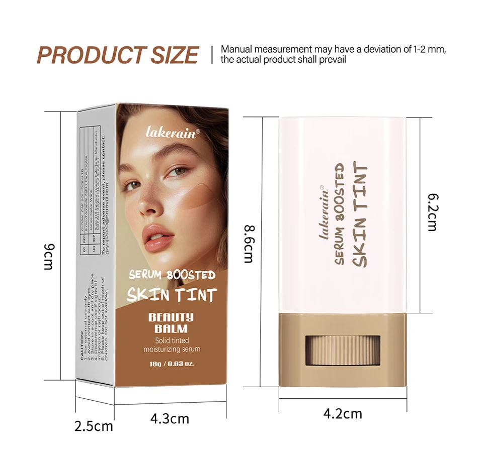 Foundation Skin Tint Balm Skin Tint Stick Waterproof Nourishing Solid Tinted Serum Face Tinted Face Contour Stick Makeup