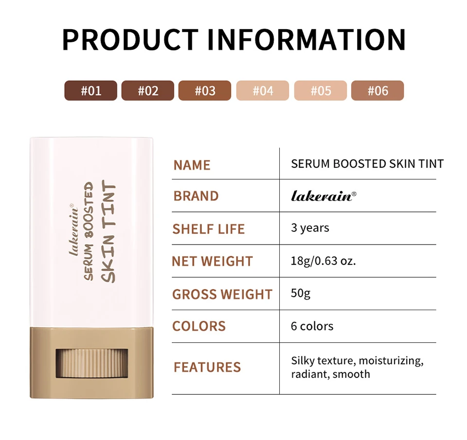Foundation Skin Tint Balm Skin Tint Stick Waterproof Nourishing Solid Tinted Serum Face Tinted Face Contour Stick Makeup