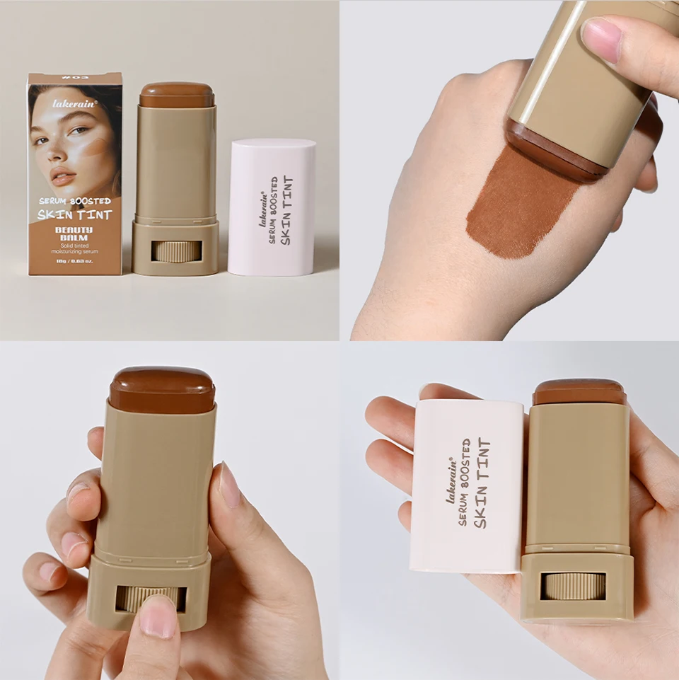 Foundation Skin Tint Balm Skin Tint Stick Waterproof Nourishing Solid Tinted Serum Face Tinted Face Contour Stick Makeup