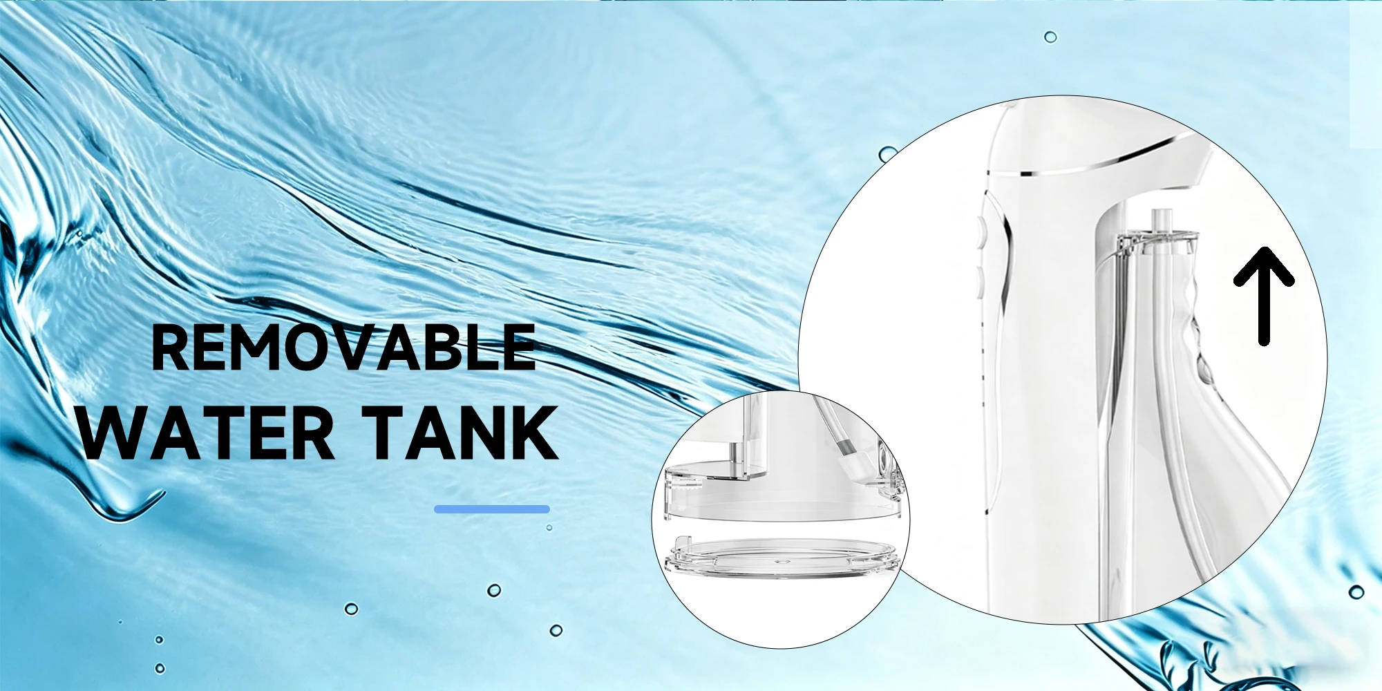 H2ofloss Water Flosser 300ml Oral Irrigator 140PSI with Gravity Ball Design 5 Modes 5 Tips USB Rechargeable for Teeth Cleaning