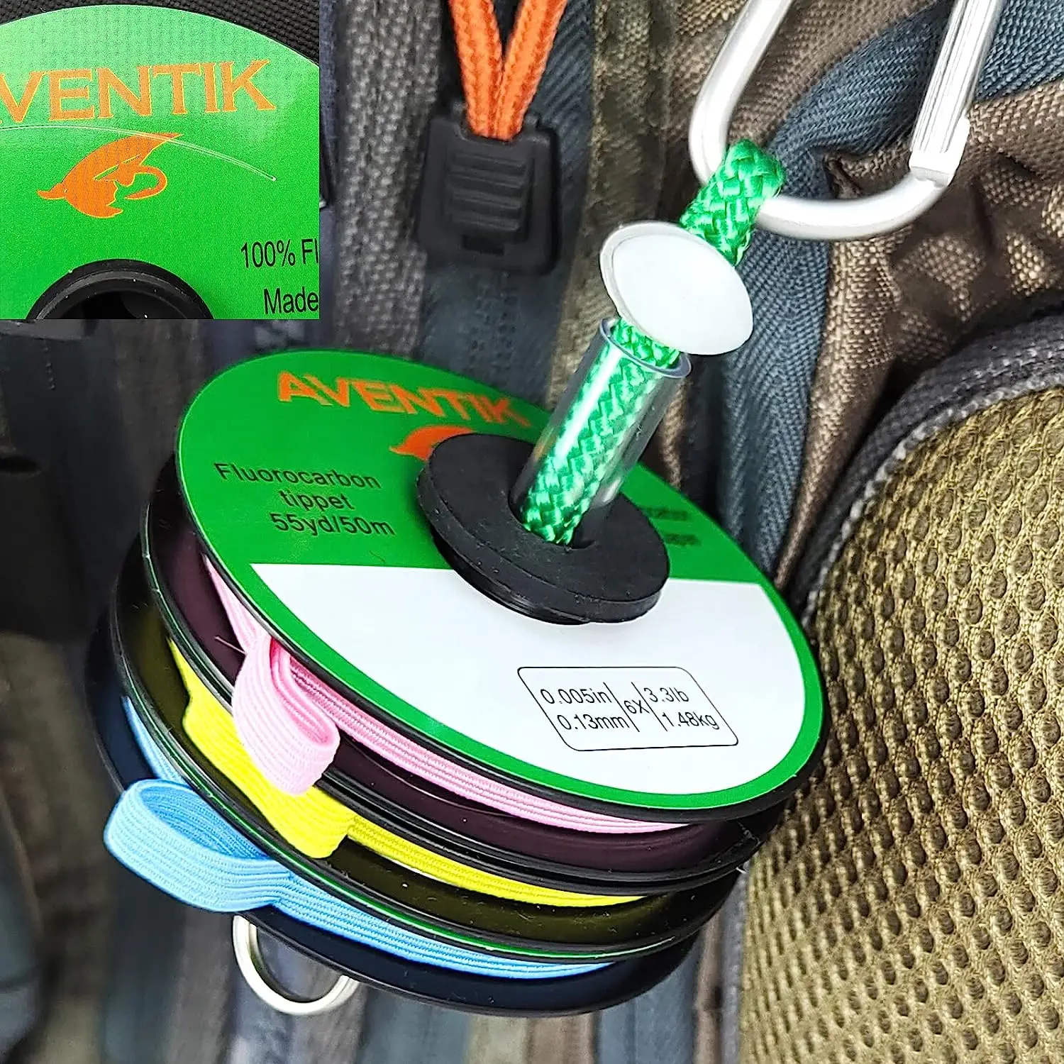 Aventik 50m/55yd 100% Fluorocarbon Tippet Leader Fly Fishing Line Sinking Tippet 0X 1X 2X 3X 4X 5X 6X 3.3-14.5LB