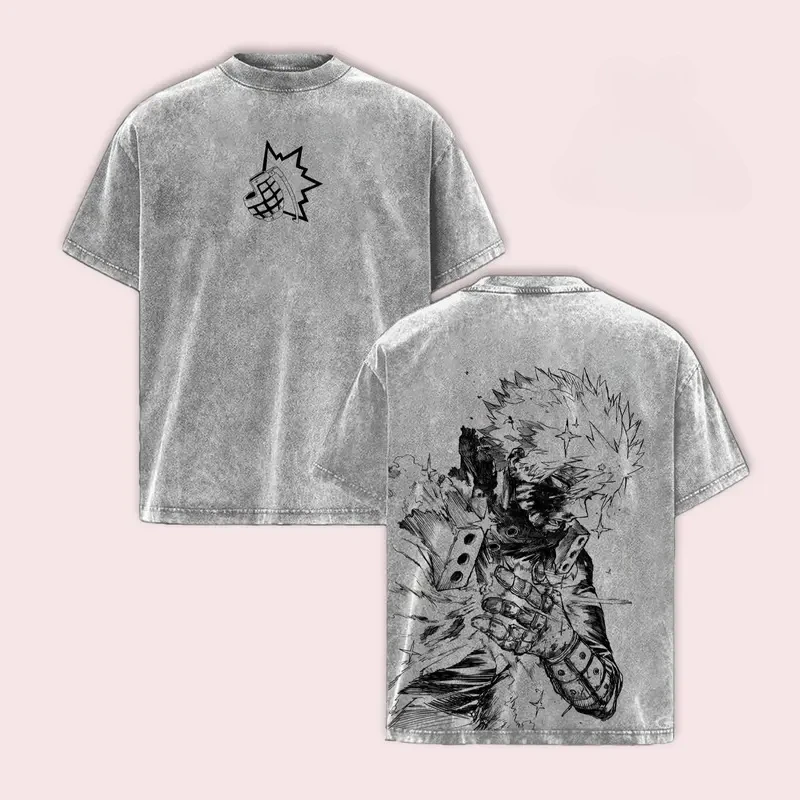My Hero Academia Midoriya Izuku Graphic Tshirt Men Women Clothing Short Sleeve Cotton T-shirts Washed Tee Harajuku Male T Shirt