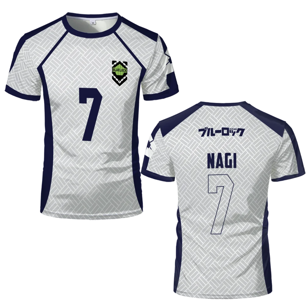 Janpanese Anime Jersey Nagi Seishiro Niko Ikki 3D Print T-Shirt Men Women Short Sleeve Soccer Sportswear Cosplay Costume Top Tee