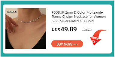 FEOBUR 3/4/5mm Real Moissanite Tennis Necklace for Women Men S925 Silver Certified Full Diamond Neck Chains Trendy Jewelry Gift