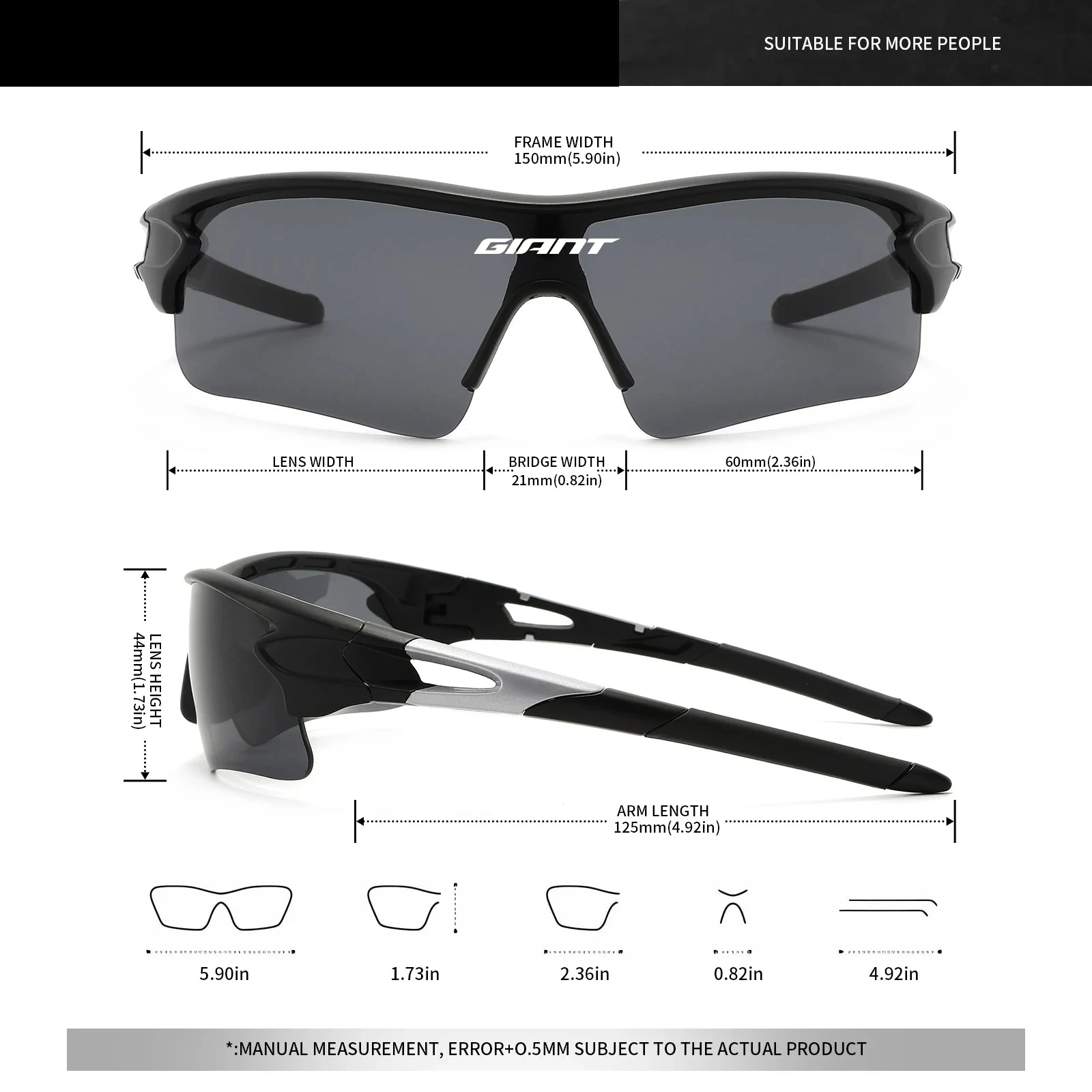 giant cycling Glasses UV400 Protection HD Lenses Lightweight Frame For Men Women Road Mountain Bike Riding climbing and fishing