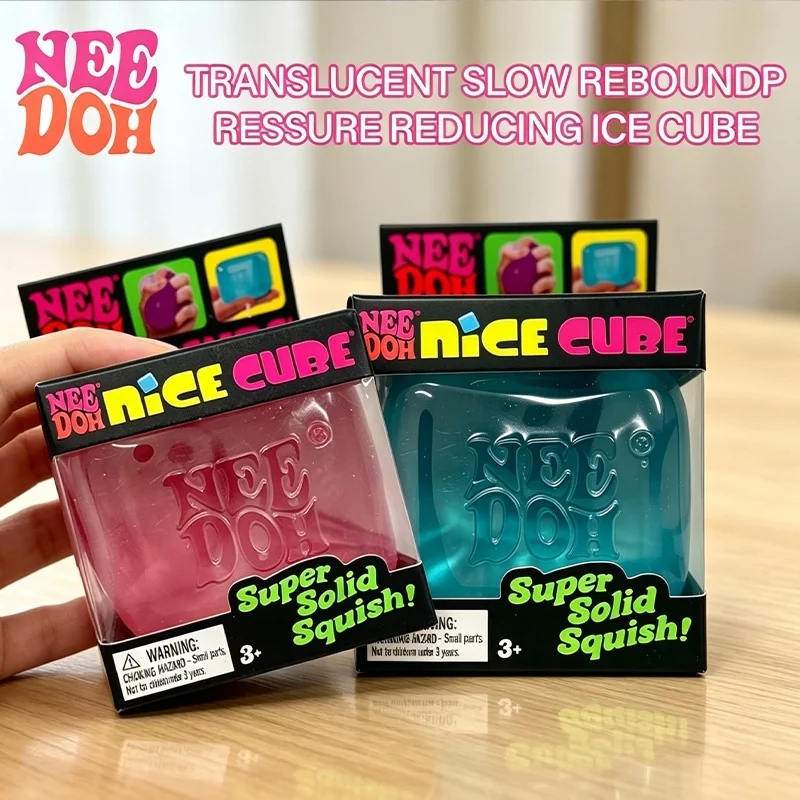 Needoh Nice Clear Cube Maltose Solid Squishy Stress Relief Squeeze Fidget Toy Slow Rebound Accessory Table Decor Relax Gadget