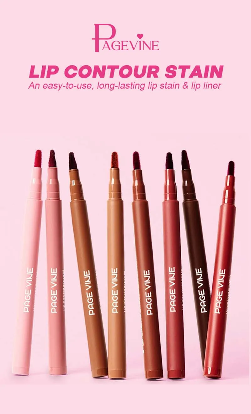 Velvet Brown Lip Liner Pencil Nude Matte Waterproof Non-stick Cup Cherry Red Lip Liner Lip Contour Pen Lipstick Makeup For Woman