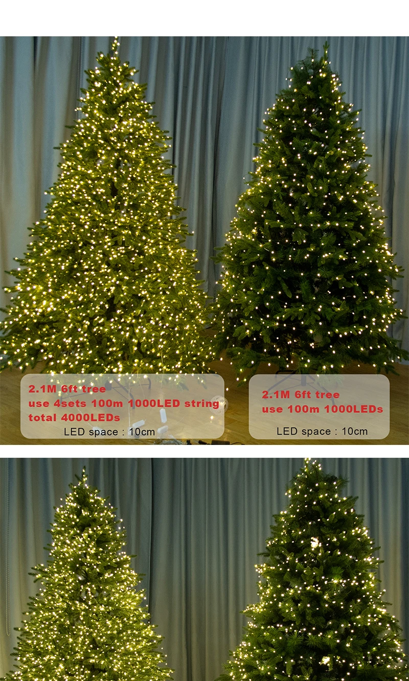 Twinkle Star Christmas Tree Decoration Fairy Lights Green Copper Wire 30M 50M 100M 120M 200M 300M Plug in Garland String Light