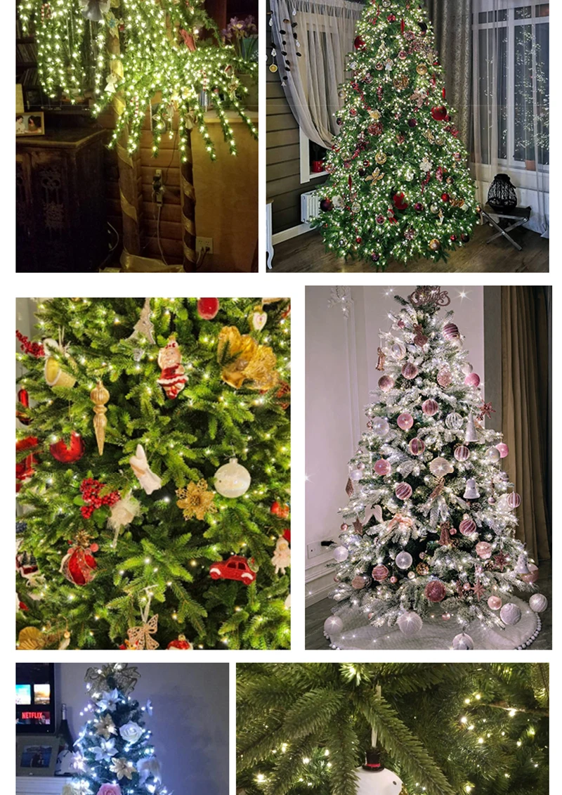 Twinkle Star Christmas Tree Decoration Fairy Lights Green Copper Wire 30M 50M 100M 120M 200M 300M Plug in Garland String Light
