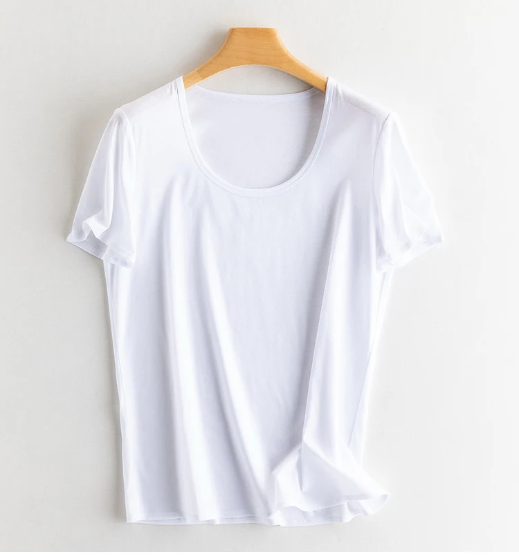 Summer Short Sleeve T-Shirt Women Tee Shirts Real Silk Linen Cotton T Shirt Women's Casual Tees V-neck Woman Tshirt Solid Tops