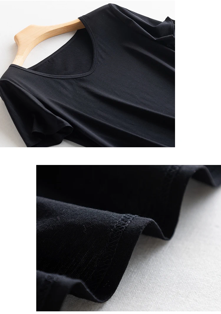 Summer Short Sleeve T-Shirt Women Tee Shirts Real Silk Linen Cotton T Shirt Women's Casual Tees V-neck Woman Tshirt Solid Tops
