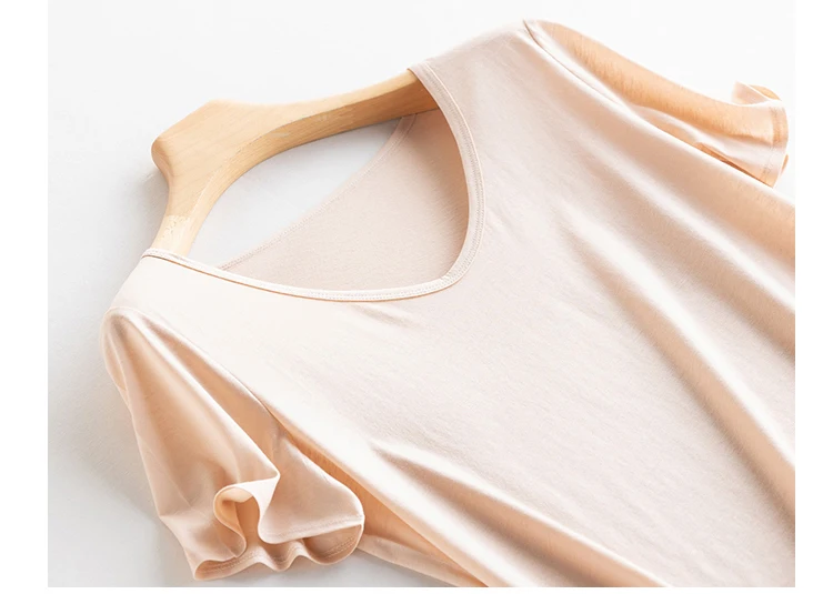 Summer Short Sleeve T-Shirt Women Tee Shirts Real Silk Linen Cotton T Shirt Women's Casual Tees V-neck Woman Tshirt Solid Tops
