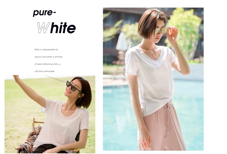 Summer Short Sleeve T-Shirt Women Tee Shirts Real Silk Linen Cotton T Shirt Women's Casual Tees V-neck Woman Tshirt Solid Tops