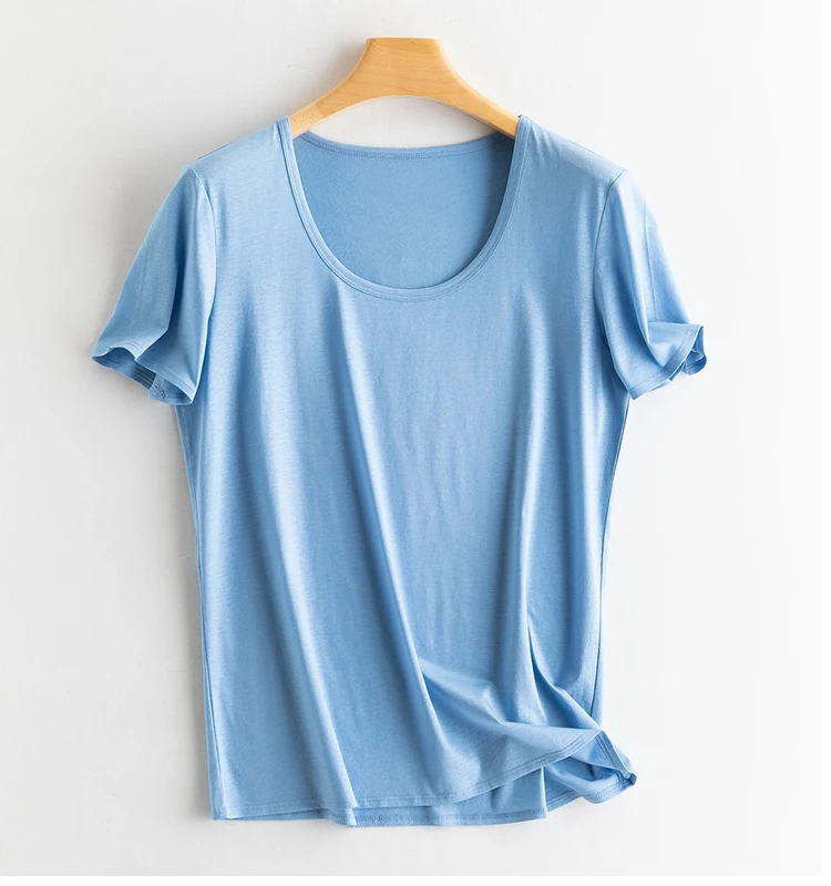 Summer Short Sleeve T-Shirt Women Tee Shirts Real Silk Linen Cotton T Shirt Women's Casual Tees V-neck Woman Tshirt Solid Tops