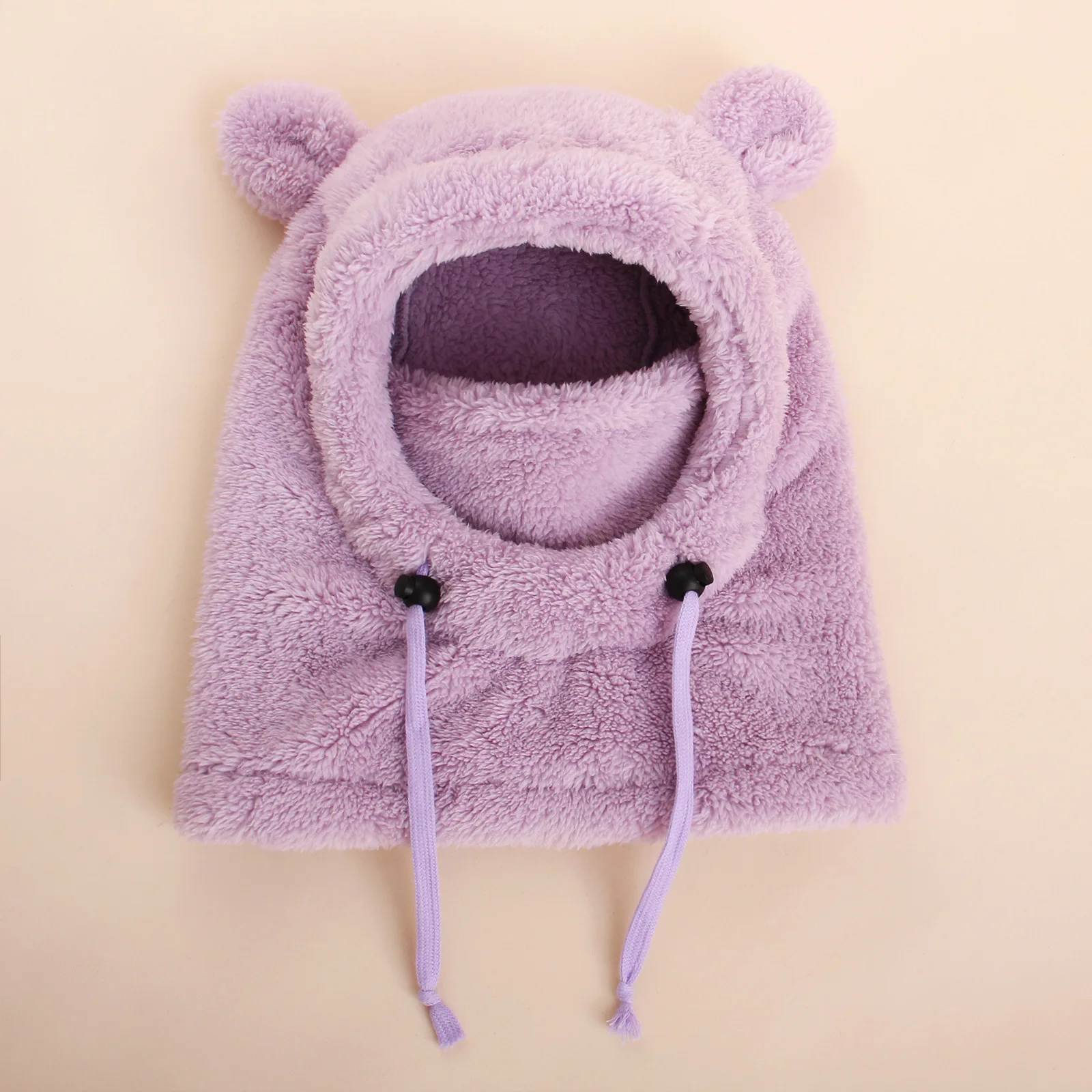 2-8Y Baby Boys And Girls In Autumn And Winter Warm Hats Cute Ears To Prevent Cold Hat Scarf Integrated Face Ion Mask Mask Hat