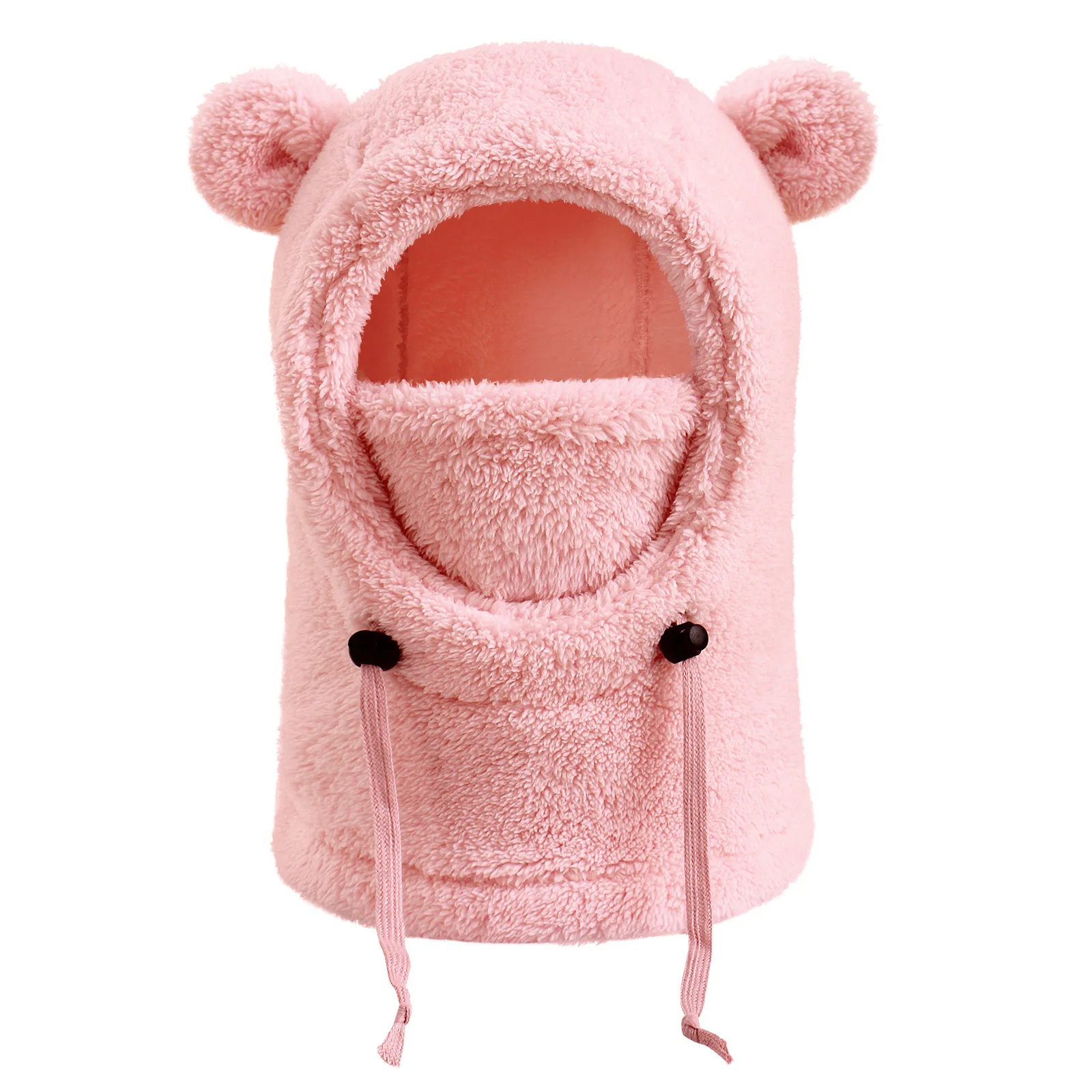 2-8Y Baby Boys And Girls In Autumn And Winter Warm Hats Cute Ears To Prevent Cold Hat Scarf Integrated Face Ion Mask Mask Hat