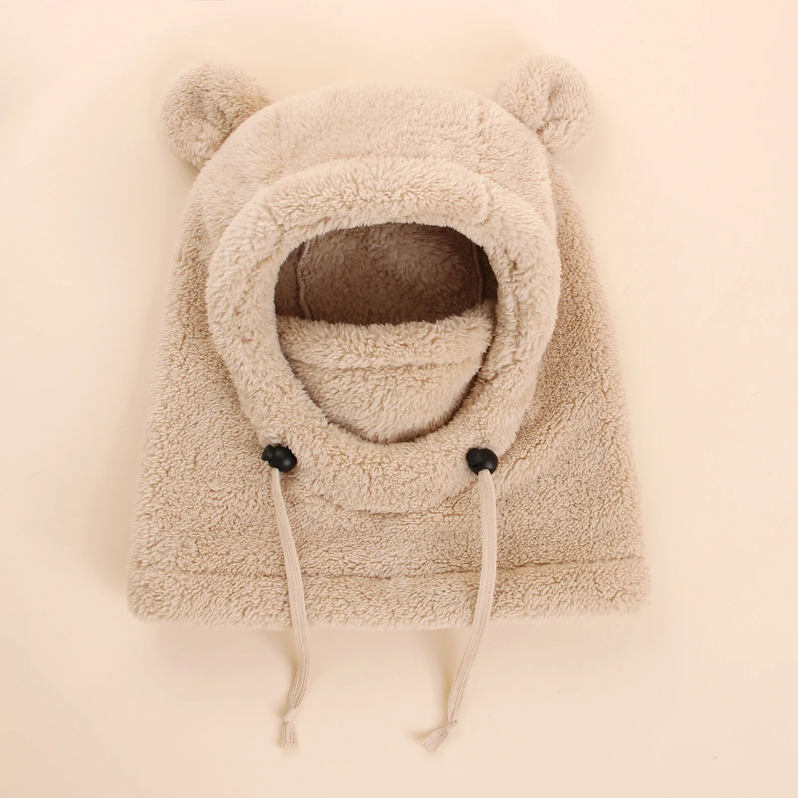 2-8Y Baby Boys And Girls In Autumn And Winter Warm Hats Cute Ears To Prevent Cold Hat Scarf Integrated Face Ion Mask Mask Hat