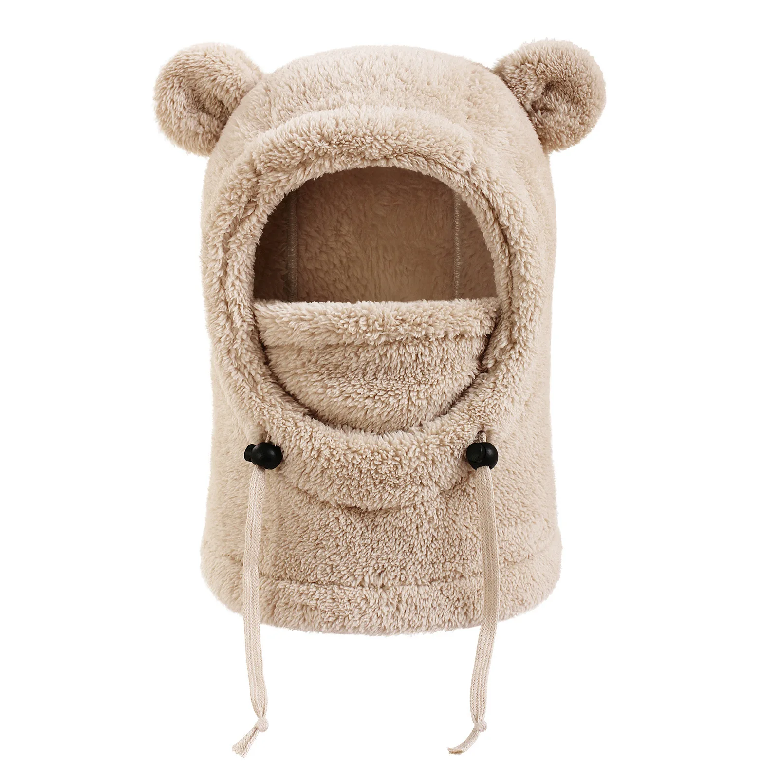 2-8Y Baby Boys And Girls In Autumn And Winter Warm Hats Cute Ears To Prevent Cold Hat Scarf Integrated Face Ion Mask Mask Hat